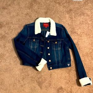 NWT Brand New Guess Denim Jacket Never Worn with Faux Fur (Large)